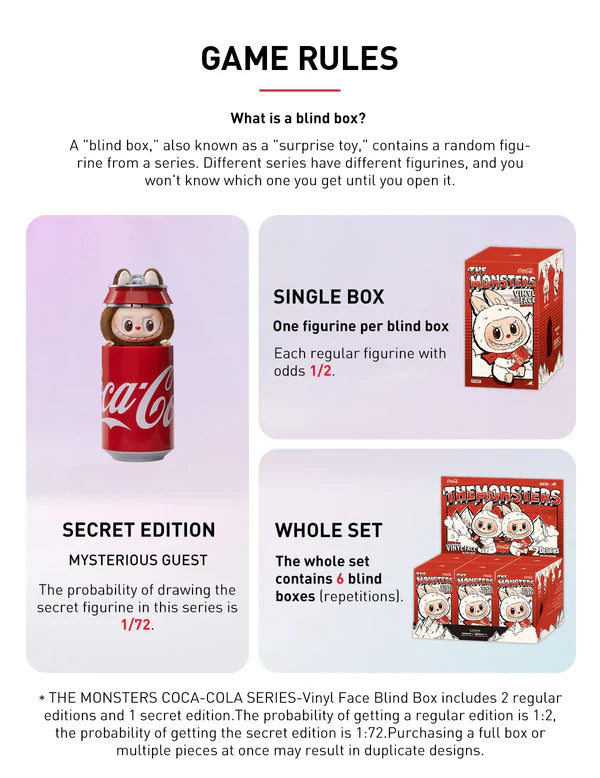 Buy COCA-COLA Labubu Vinyl Face Blind Box by Pop Mart